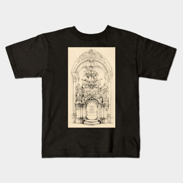 Vintage Pencil Sketch Kids T-Shirt by Mary Rose 73744